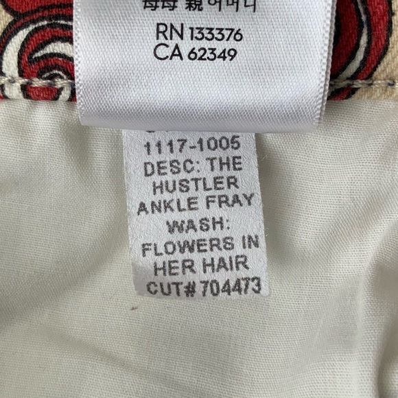 MOTHER Jeans The Hustler Ankle Fray Flowers in Her Hair Multicolor Size 27 - Picture 15 of 16
